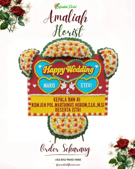 Papan Bunga Pernikahan Leminggir